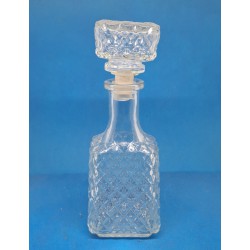 Carafe Vintage en Verre Pressé et Moulé avec Bouchon en Plastique