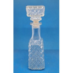 Carafe Vintage en Verre Pressé et Moulé avec Bouchon en Plastique