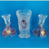 Ensemble Élégant en Cristal au Plomb 24% Anna Hutte - Vase et 2 Chandeliers - Origine Allemagne