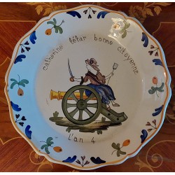 Assiette Patriotique en Faïence de Nevers - Époque Napoléonienne  - 1804