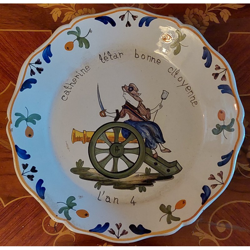 Assiette Patriotique en Faïence de Nevers - Époque Napoléonienne  - 1804