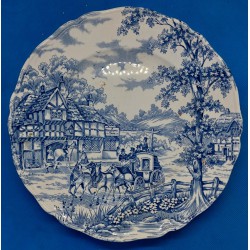 Assiette en céramique anglaise Alfred Meakin "Coaching Days" des années 1960