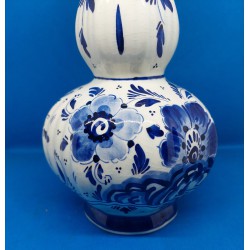 Vase Vintage en Faïence de Delft des Années 1970 avec Félure