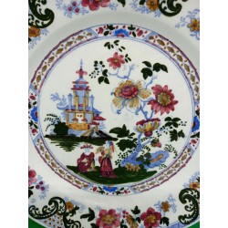 Assiette Européenne decor chinois  XVIII ème - D24cm