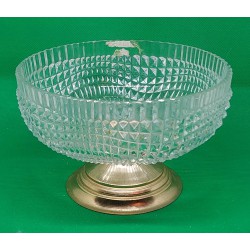 Coupe en Cristal de Bohême avec Pied en Laiton doré à l'or fin - 1890 - 1930