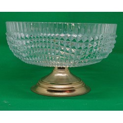 Coupe en Cristal de Bohême avec Pied en Laiton doré à l'or fin - 1890 - 1930