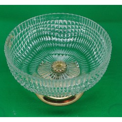 Coupe Vintage en Cristal de Bohême avec Pied en Laiton doré à l'or fin - 1890 - 1930