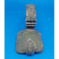 Tortue Dragon Chinoise en Jade Ancien : Sculptée et Gravée à la Main