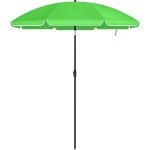 SONGMICS Parasol de jardin Ø 1,6 m, Ombrelle, protection UPF 50+, inclinable, portable, résistant au vent, baleines en fibre de verre, avec sac, Vert GPU60GN