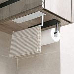 Porte Essuie Tout Auto-Adhésif Supports pour Papier Essuie-Tout en Support Essuie Tout Dérouleur Essuie Tout Porte Rouleau de Cuisine Mural pour Armoire de Cuisine ou Salle de Bain