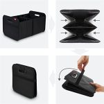 achilles Boîte pliable pour voiture, Sac de coffre pliable, Sac à provisions, Organisateur de coffre, Sac de voiture, Panier pliable, sac pliable, Sacs de rangement, Boîte, Noir, 50 x 32 x 27 cm