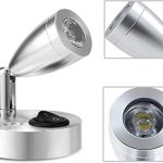 VOTOP 12V LED Spot de Lecture 2Pcs Lumière Chaude avec Interrupteur Réglable pour Camping-Car Caravan Van Camping-Car Montage Mural Intérieur LED Spot Light