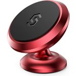 Syncwire Support Téléphone Voiture Magnétique – Support Portable Voiture Rotation 360° pour iPhone 11 Pro Max, Samsung S10, Huawei P30 Pro, GPS, etc. Porte Smartphone Voiture Adhésif – Rouge