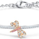 Swarovski Bracelet-jonc Eternal Flower, rose, finition mix de métal