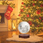 129.99 € – VGAzer Lampe lunaire lévitante, flottant et tournant librement avec une base en bois de luxe et une lumière 3D à LED Moon, pour des cadeaux uniques, une décoration d’intérieur, une veilleuse