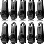 HOUSON 10 Pcs Clip de Tente Bâche, Pince pour bache Clip de Bâche Tente Pince Bâche Auvents Clip Pince a oeillet pour bache Camping Accessoires