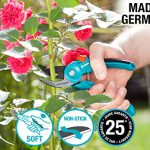 Sécateur réglable à lame franche Classic B/S-M de Gardena : sécateur robuste à lame franche pour les plantes et le bois frais jusqu’à 22 mm de diamètre, avec rainure à sève et coupe-fil (8857-20)