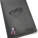 Porte Papier Voiture , Pochette Carte Grise ✯Fabrication FRANÇAISE ✯ Accessoire Auto , Etui Protège Carte Grise Assurance et Permis Auto , Housse Range Carte Grise et Papiers Voiture Noir.